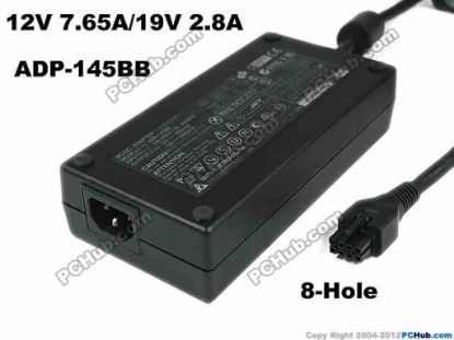 121859 Delta Electronics ADP-145BB AC Adapter 5V-12V 12V 7.65A/19V 2.8A, 8-Hole, IEC C14 Delta Electronics ADP-145BB AC Adapter 5V-12V 