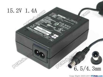 121877 Epson A241B AC Adapter 13V-19V 15.2V 1.4A, 6.5/4.3mm With Pin, 2-Prong, New Epson A241B AC Adapter 13V-19V 