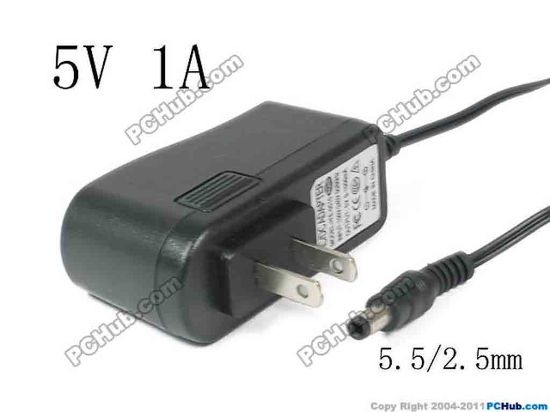 121917 PCH OEM Power AC Adapter 5V-12V 5V 1A, 5.5/2.5mm, US 2-Pin, New PCH OEM Power AC Adapter 5V-12V 
