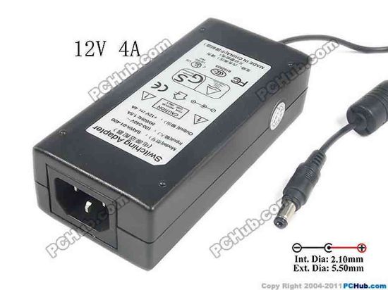121968 PCH OEM Power AC Adapter 5V-12V 12V 4A, Barrel 5.5/2.1mm, IEC C14 PCH OEM Power AC Adapter 5V-12V