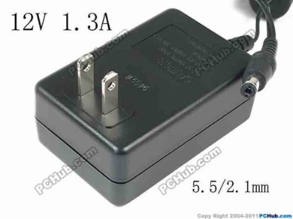 121986 Sino American SA115B-12 AC Adapter 5V-12V 12V 1.3A, 5.5/2.1mm, US 2-Pin, New Sino American SA115B-12 AC Adapter 5V-12V
