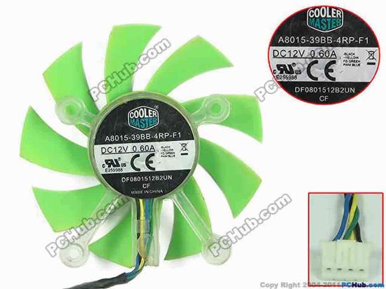 122753 Cooler Master A8015-39BB-4RP-F1 Server - Frameless / GPU Fan w45x4x4, 12V 0.60A Cooler Master A8015-39BB-4RP-F1 Server - Frameless / GPU Fan 