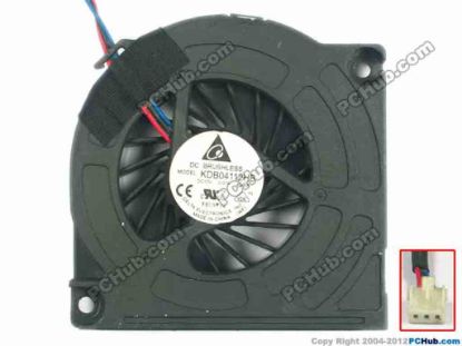 122756 Delta Electronics KDB04112HB Cooling Fan  -G806, w200x3x3, 12V 0.07A, Bare fan Delta Electronics KDB04112HB Cooling Fan
