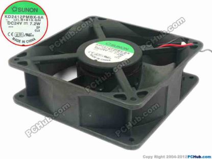 123083 SUNON KDE2412PMBX-6A Server - Square Fan  (2).B1810.GN, sq120x120x38, 2-wire, 24V 7.2W SUNON KDE2412PMBX-6A Server - Square Fan 