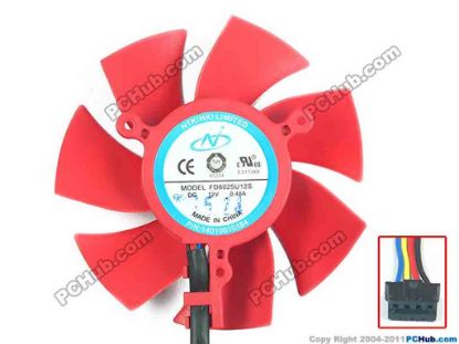 123325 NTK FD8025U12S Server - Frameless / GPU Fan 12V 0.48A  "NEW" NTK FD8025U12S Server - Frameless / GPU Fan 