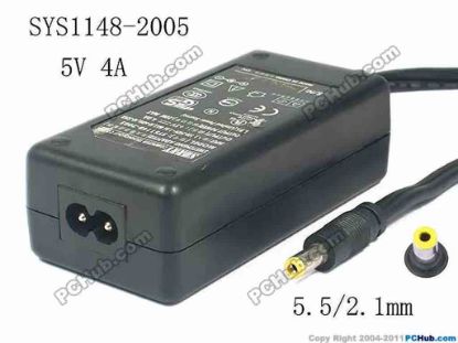 124218 Sunny SYS1148-2005 AC Adapter 5V-12V 5V 4A, Barrel 5.5/2.1mm, 2-Prong Sunny SYS1148-2005 AC Adapter 5V-12V 