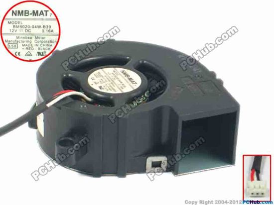124244 NMB-MAT / Minebea BM5020-04W-B39 Server - Blower Fan L5X, bw50x50x20, w125x3x3, 12V 0.16A NMB-MAT / Minebea BM5020-04W-B39 Server - Blower Fan 