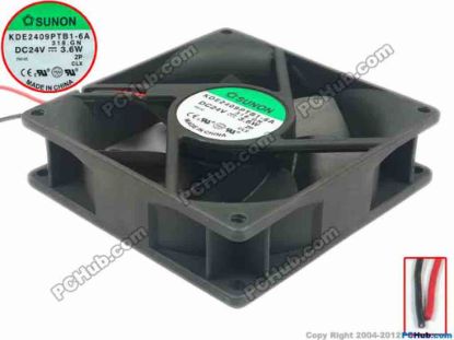 124463 SUNON KDE2409PTB1-6A Server - Square Fan 318.GN, sq90x90x25,2-wire 24V 3.6W SUNON KDE2409PTB1-6A Server - Square Fan 