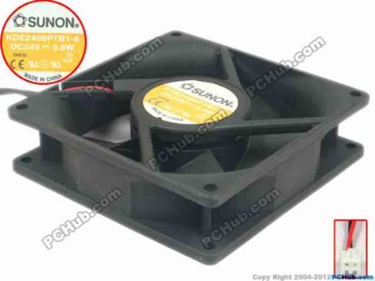 124465 SUNON KDE2409PTB1-6 Server - Square Fan sq90x90x25, w180x2x2, 24V 3.6W SUNON KDE2409PTB1-6 Server - Square Fan 