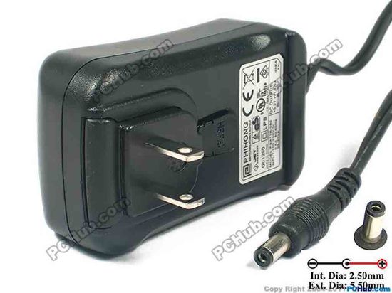 124559 PHIHONG PSA15R-050 AC Adapter 5V-12V 5V 2A, 5.5/2.5mm, US 2-Pin Plug, New PHIHONG PSA15R-050 AC Adapter 5V-12V 
