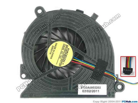 124591 Forcecon FAHN Cooling Fan  613A0002202, w60x4x4, 12V, Bare fan Forcecon FAHN Cooling Fan