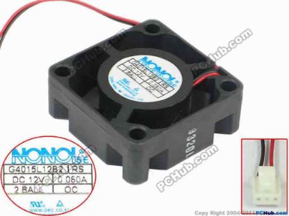 124894 NONOISE G4015L12B2 Server - Square Fan RS, sq40x40x15, W140x2x2, 12V 0.080A NONOISE G4015L12B2 Server - Square Fan 