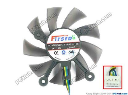 124896 Firstd FD8015U12S Server - Frameless / GPU Fan 12V 0.50A, W90x4x4, Trans Grey, 4 Hole Firstd FD8015U12S Server - Frameless / GPU Fan 