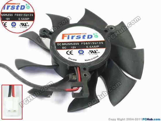 124897 Firstd FD8015U12S Server - Frameless / GPU Fan 12V 0.50A, W110x2x2, Black Firstd FD8015U12S Server - Frameless / GPU Fan 
