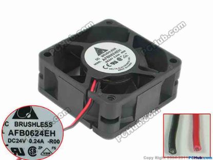124994 Delta Electronics AFB0624EH Server - Square Fan R00, sq60x60x25, 2-wire, 24V 0.24A Delta Electronics AFB0624EH Server - Square Fan 