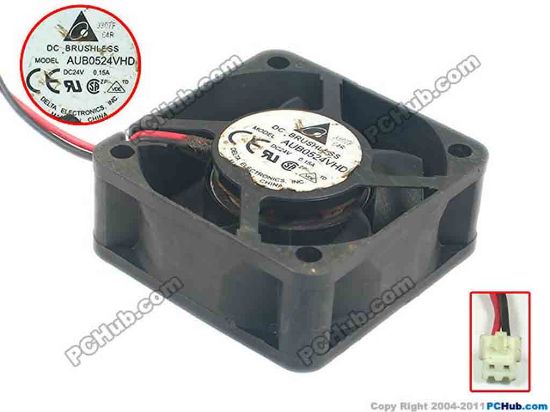 125075 Delta Electronics AUB0524VHD Server - Square Fan sq50x50x20, 2-wire, 24V 0.15A Delta Electronics AUB0524VHD Server - Square Fan