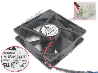 125086 Delta AUB0924HH Server - Square Fan T6VQ, sq90x90x25, 2-wire, 24V 0.25A Delta AUB0924HH Server - Square Fan 