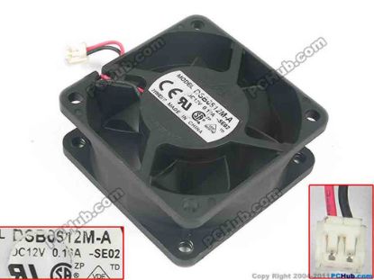 125094 Delta Electronics DSB0612M-A Server - Square Fan SE02, sq60x60x25, w60x2x2, 12V 0.16A Delta Electronics DSB0612M-A Server - Square Fan 