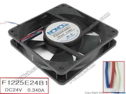 125201 NONOISE F1225E24B1 Server - Square Fan sq120x120x25, 3-wire, 24V 0.34A NONOISE F1225E24B1 Server - Square Fan 