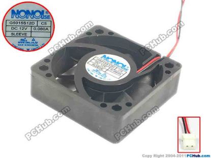 125210 NONOISE G5015S12D Server - Square Fan sq50x50x15, w60x2x2, 12V 0.080A NONOISE G5015S12D Server - Square Fan 