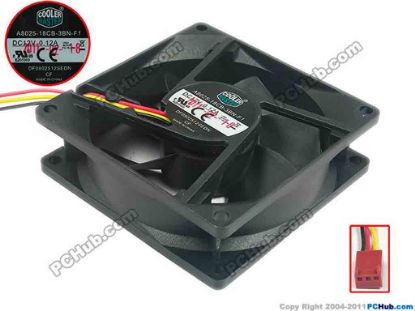 125257 Cooler Master A8025-18CB-3BN-F1 Server - Square Fan DF0802512SEDN, sq80x80x25, 3-wire, 12V 0.12A Cooler Master A8025-18CB-3BN-F1 Server - Square Fan 