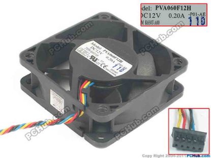 125268 Foxconn PVA060F12H Server - Square Fan P01-AE, 4-wire, 12V 0.20A Foxconn PVA060F12H Server - Square Fan 