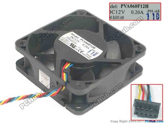 125268 Foxconn PVA060F12H Server - Square Fan P01-AE, 4-wire, 12V 0.20A Foxconn PVA060F12H Server - Square Fan 