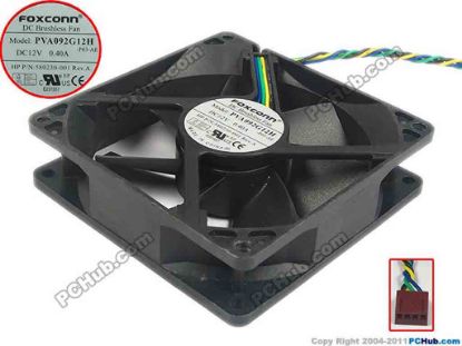 125271 Foxconn PVA092G12H Server - Square Fan P04-AE, sq92x92x25, 4-wire, 12V 0.40A Foxconn PVA092G12H Server - Square Fan 
