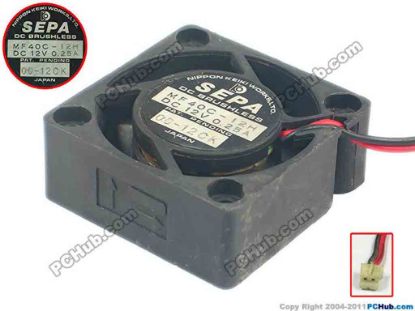 125463 SEPA MF40C-12H Server - Square Fan w60x2x2, 12V 0.25A SEPA MF40C-12H Server - Square Fan 