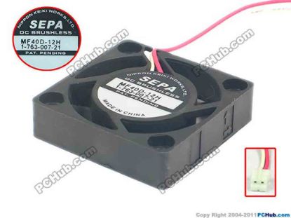125549 SEPA MF40D-12H Server - Square Fan 1-763-007-21, sq40x40x10, w50x2x2, 12V SEPA MF40D-12H Server - Square Fan 