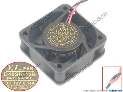 125553 Y.L FAN / Yate Loon D40SH-12B Server - Square Fan sq40x40x15, 2-wire 12V 0.14A Y.L FAN / Yate Loon D40SH-12B Server - Square Fan 