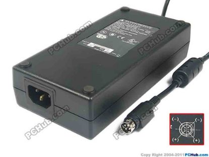 125645 Delta Electronics ADP-150CB B AC Adapter 5V-12V 12V 12.5A 4-pin DIN, P1&2=V+, C14, New Delta Electronics ADP-150CB B AC Adapter 5V-12V 
