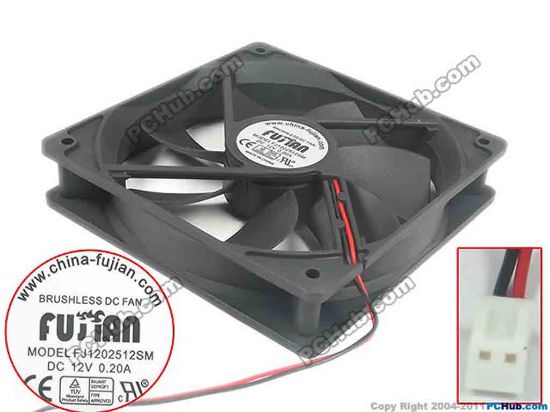 127227 Other Brands FUJIAN Server - Square Fan FJ1202512SM, sq120x120x25, 2-wire, 12V 0.20A Other Brands FUJIAN Server - Square Fan 