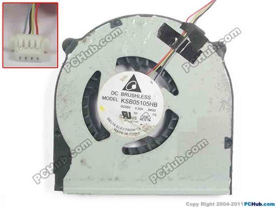127422 Delta Electronics KSB05105HB Cooling Fan  -BK92, w30x4x4, 5V 0.32A, Bare fan Delta Electronics KSB05105HB Cooling Fan  