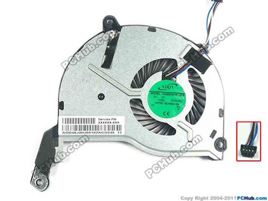 127493 ADDA AB08805HX070B00 Cooling Fan  0CWU83, DC5V 0.50A, Bare fan ADDA AB08805HX070B00 Cooling Fan  