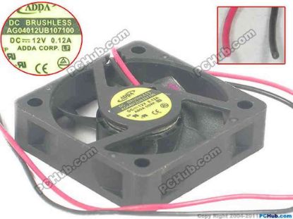 127499 ADDA AG04012UB107100 Server - Square Fan sq40x40x10, 2-wire, 12V 0.12A ADDA AG04012UB107100 Server - Square Fan 