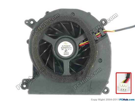 127506 A-Power BS6005M2B-CPU Cooling Fan  w20x3x3, 5V 0.5A, Bare fan A-Power BS6005M2B-CPU Cooling Fan  
