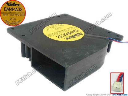 127652 Nidec D12F-24PLH1C10 Server - Blower Fan bw120x120x32, w90x2x2, 24V 0.91A,  Nidec D12F-24PLH1C10 Server - Blower Fan 