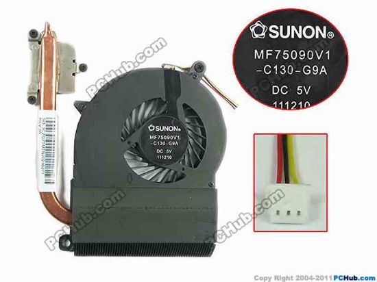 127666 SUNON MF75090V1-C130-G9A Cooling Fan  DC5V 2.50W, Heatsink fan SUNON MF75090V1-C130-G9A Cooling Fan  