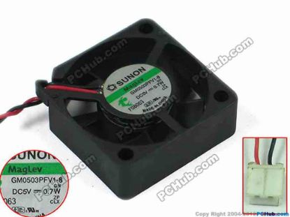 127857 SUNON GM0503PFV1-8 Server - Square Fan GN, sq30x30x10, 2-wire, 5V0.7W SUNON GM0503PFV1-8 Server - Square Fan 