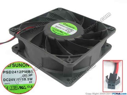 128051 SUNON PSD2412PMB1 Server - Square Fan sq120x120x38, 2-wire, 24V19.5W SUNON PSD2412PMB1 Server - Square Fan