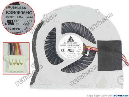 128076 Delta Electronics KSB0605HC Cooling Fan  -AL2A, DC5V 0.45A, Bare fan Delta Electronics KSB0605HC Cooling Fan  