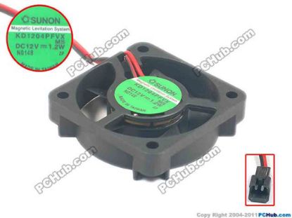 128135 SUNON KD1204PFVX Server - Square Fan MS, sq40x40x10, w150x2x2, 12V 1.2W SUNON KD1204PFVX Server - Square Fan 