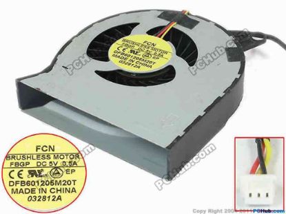 128177 Forcecon DFB601205M20T Cooling Fan  FBGP, w20x3x3, 5V 0.5A, Bare fan Forcecon DFB601205M20T Cooling Fan  