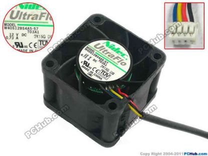 128371 Nidec W40S12BS4A5-57 Server - Square Fan T03A1, sq40x40x28, w230x4x4, 12V 0.73A Nidec W40S12BS4A5-57 Server - Square Fan 