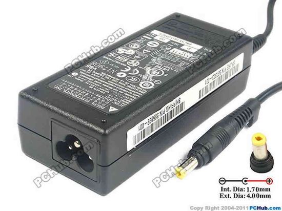 128615 Delta Electronics ADP-65JH BB AC Adapter- Laptop 19V 3.42A, Barrel 4.8/1.7mm, 3-Prong Delta Electronics ADP-65JH BB AC Adapter- Laptop 