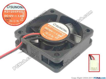 128707 SUNON KD1205PHS2 Server - Square Fan H, sq50x50x15, w50x2x2, 12V 1.0W SUNON KD1205PHS2 Server - Square Fan 