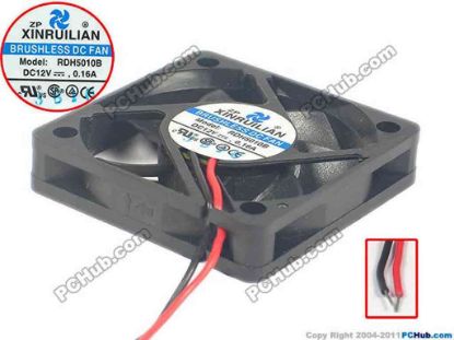 128789 XIFAN / Xinruilian RDH5010B Server - Square Fan RDH5010B, sq50x50x10, 2-wire, 12V 0.16A XIFAN / Xinruilian RDH5010B Server - Square Fan 