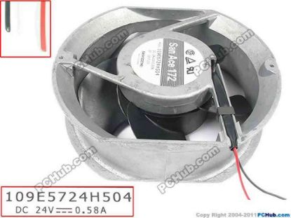 128837 Sanyo Denki 109E5724H504  Server - Round Fan dia172x150x51, 2-wire, 24V 0.58A Sanyo Denki 109E5724H504  Server - Round Fan
