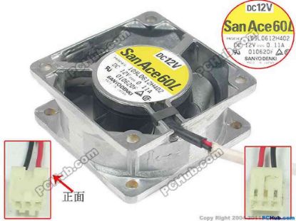 129052 Sanyo Denki 109L0612H402 Server - Square Fan sq60x60x25, 2-wire, 12V 0.11A Sanyo Denki 109L0612H402 Server - Square Fan 